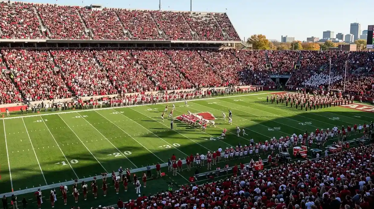 Campo de fútbol americano universitario con las principales conferencias NCAA de la FBS